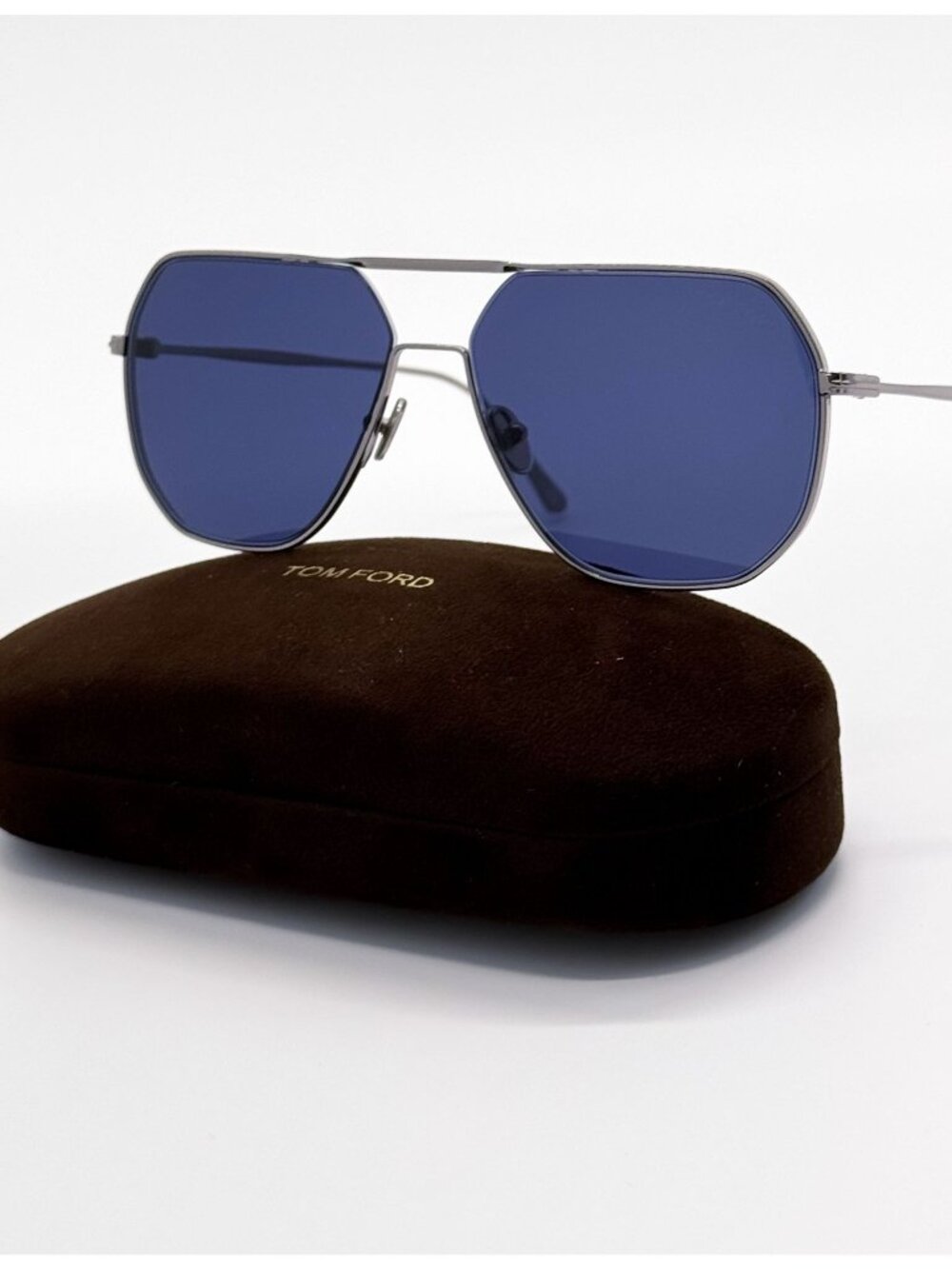 New Tom Ford Gilles-02 TF852 14V Silver Blue Sunglasses FT0852